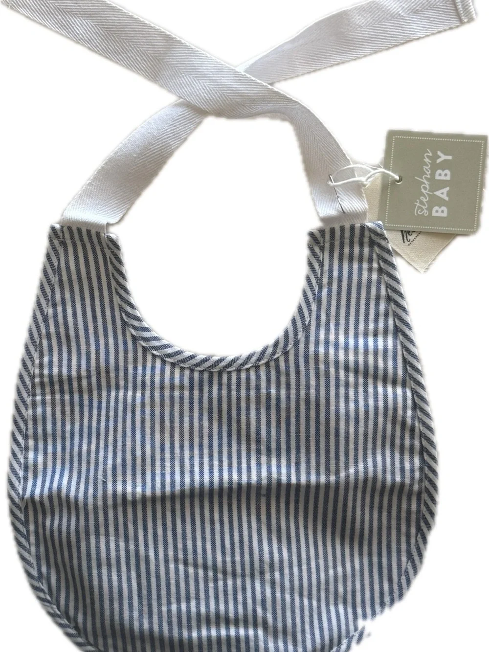 Striped Blue Baby Bib by Stephen Baby